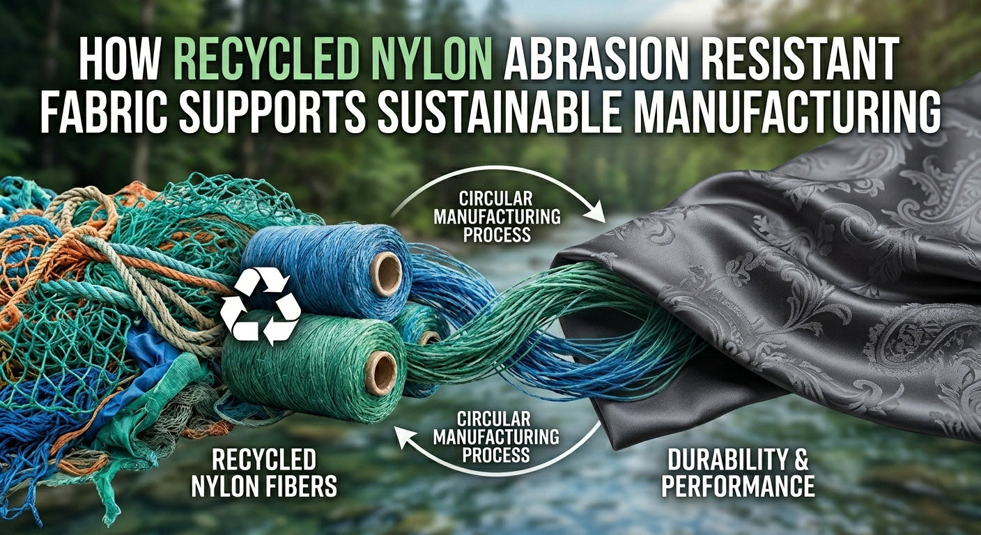 Como o tecido de nylon reciclado resistente à abrasão apoia a fabricação sustentável