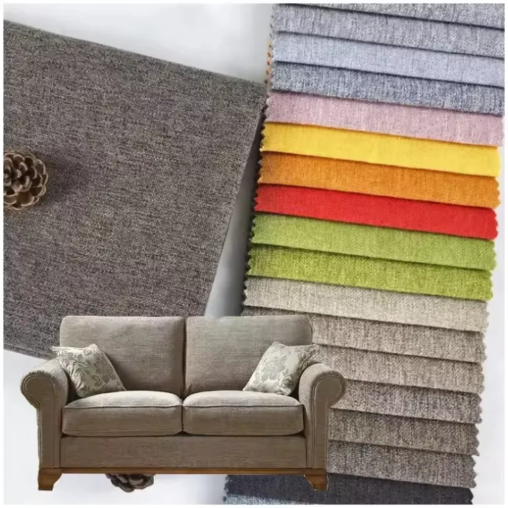 Yarn-dyed imitation linen upholstery fabric for sofa