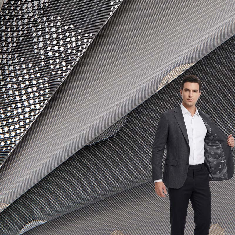 Tecido de forro jacquard misturado com poliéster e viscose