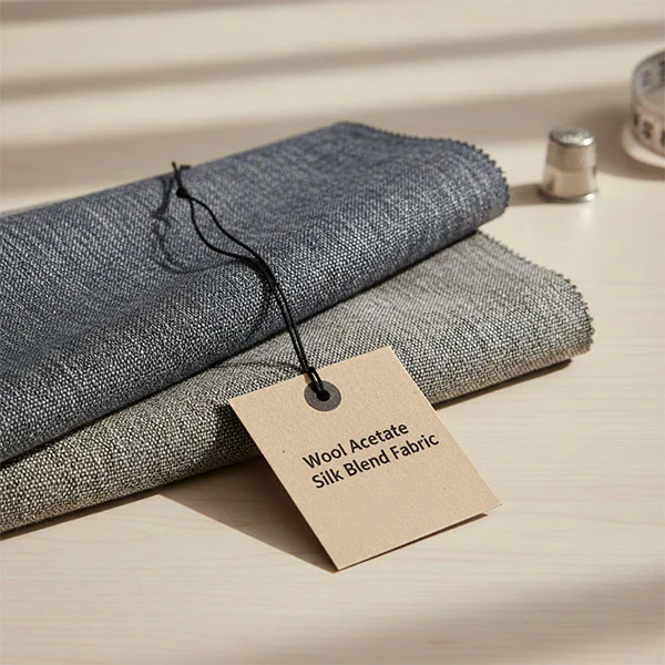 Tecido com mistura de seda e acetato de lã